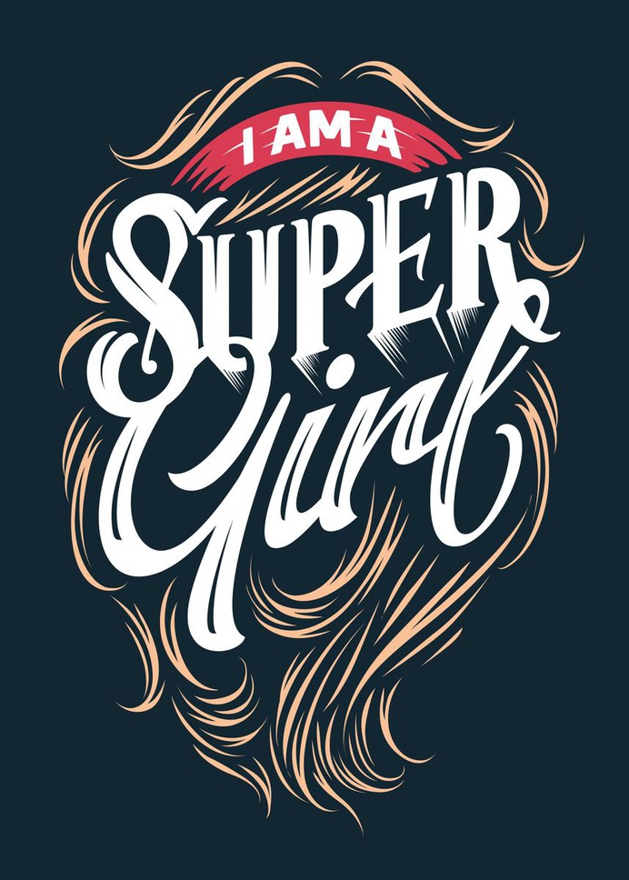 "I Am A Super Girl" Poster Print on metal by Sam Kal