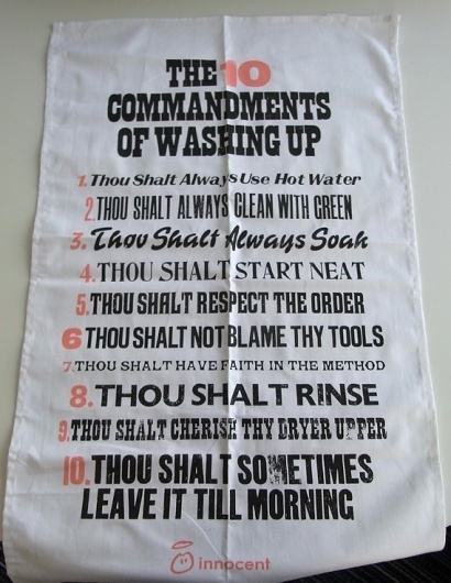 Creative Review - innocent's new Hungry? book #commandments #towel #cooking #dish #rules
