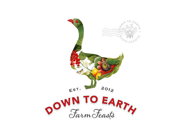 Visual graphc Down to Earth Farm Feasts by Bia van Deventer #logo #texture