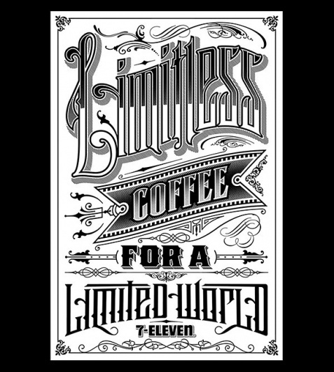 Advertising Design: 7-Eleven & Tullamore Dew on Typography Served #advertisment #halftone #vintage #coffee #typography