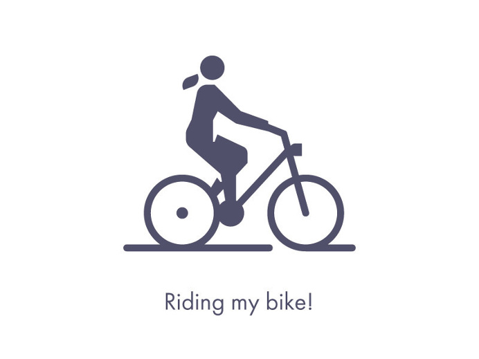 Icon Design - Riding Bike Woman. #cycle #bicycle #woman #female #graphicdesign #design #designspiration #pictogram #picto #pictgramdesign #c