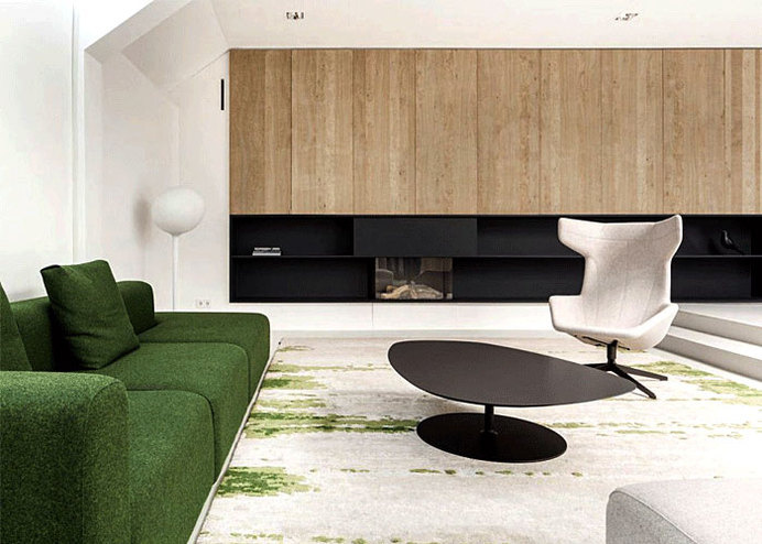 Amsterdam Spacious Home with Young Spirit by i29 Interior Architects beautiful oak veneer wall cladding #interior #design #living #room