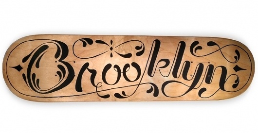 Brooklyn #script #typography #skateboard #wood #paint #made #york #type #hand #brooklyn #new
