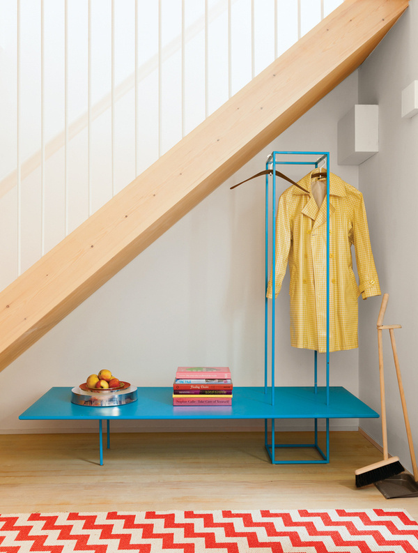 2 voss street staircase blue bench area #interior #design