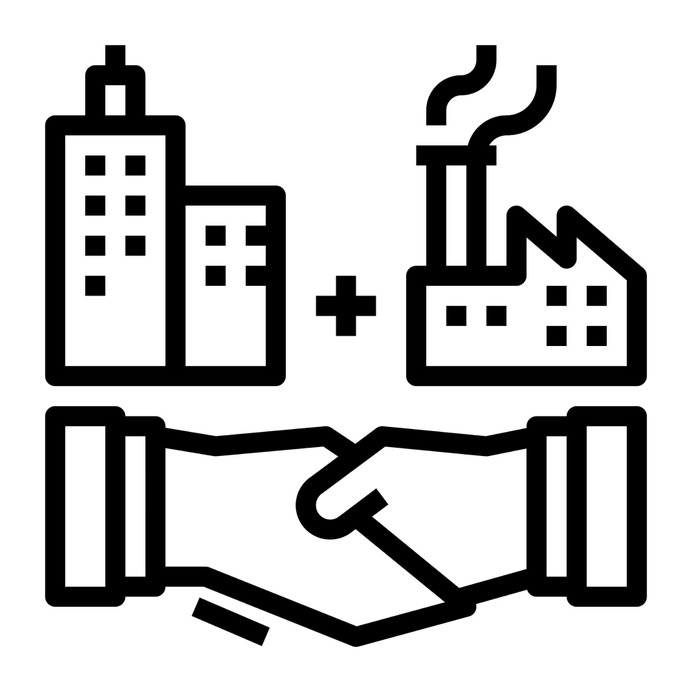 See more icon inspiration related to agreement, outsourcing, hands and gestures, manufacturer, powerplant, establishment, company, industry, factory, buildings and building on Flaticon.