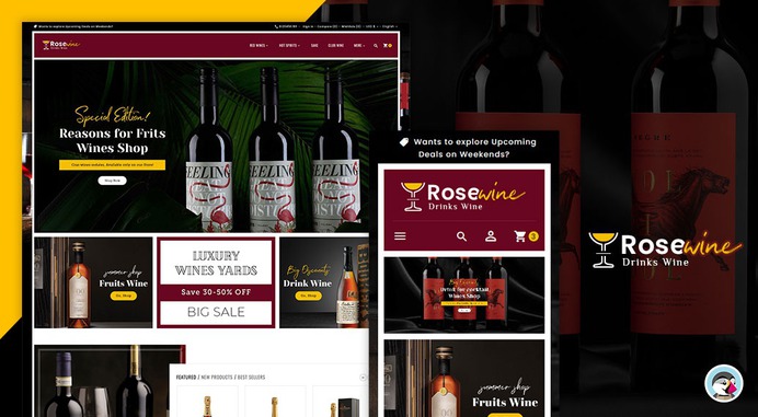 #Rose #Wine - #Drinks & #Bar – #Prestashop #Responsive #Theme | #TemplateTrip #eCommerce #Website #Design #Template