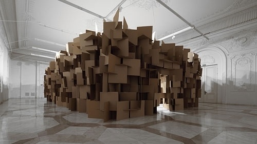 Zimoun - BOOOOOOOM! - CREATE * INSPIRE * COMMUNITY * ART * DESIGN * MUSIC * FILM * PHOTO * PROJECTS #zimoun #sculpture #cardboard