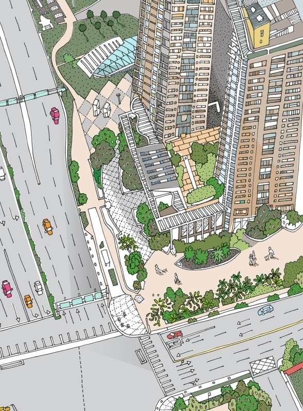 Taipei from the dizzying heights of Taipei 101, Taiwan #asia #travel #illustrations #community #architecture #taipei #drawing #taiwan #buildings