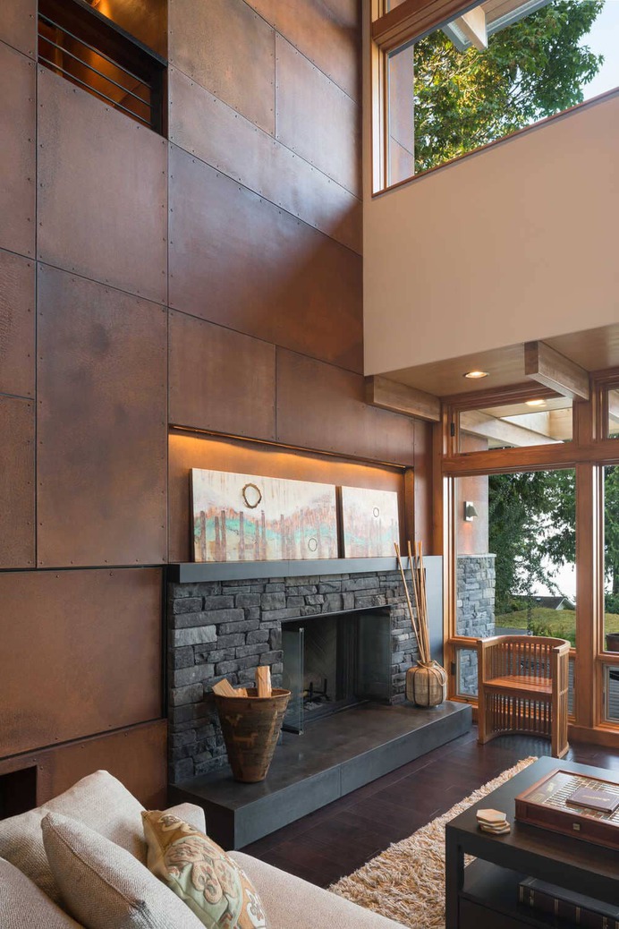 living room, fireplace, Coates Design Architects