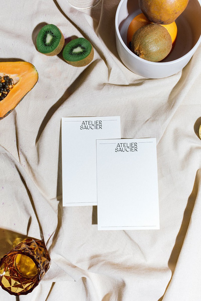 Atelier Saucier Branding - Mindsparkle Mag Nice People designed the branding for Atelier Saucier – an energetic, modern, and playful brand, supporting restaurants and home entertaining one napkin at a time. #logo #packaging #identity #branding #design #color #photography #graphic #design #gallery #blog #project #mindsparkle #mag #beautiful #portfolio #designer
