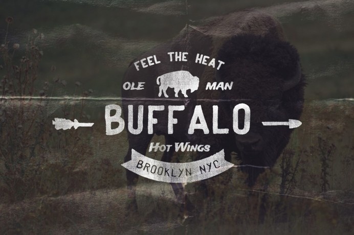 Buffalo Hot Wings logo template #logo #design #lettering #typography