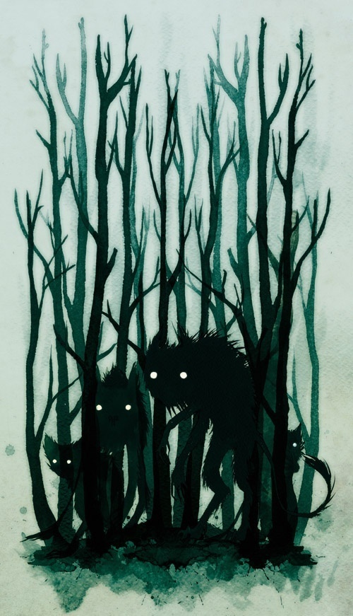 Folklore Illustrations by Jenni Saarenkyla, via Behance #folklore #fantasy #monster #illustration #nature #magic #dark #forest #character