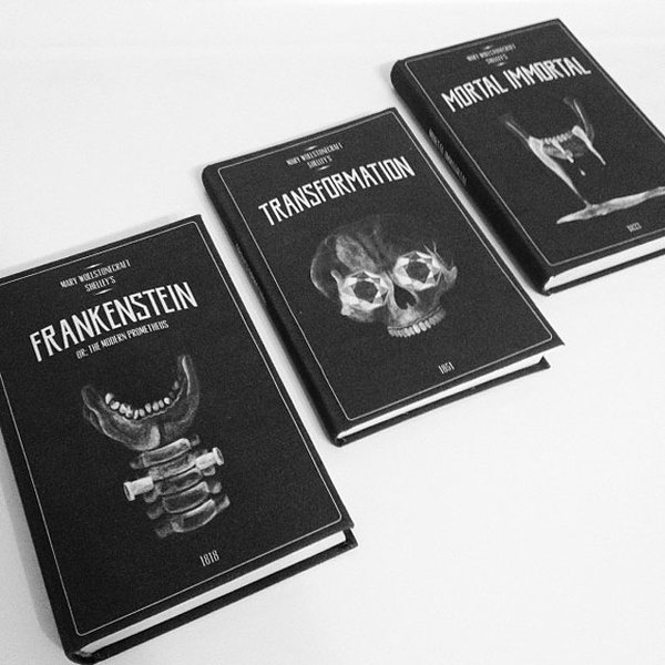 Mary Wollstonecraft Shelley's Frankenstein, Transformation and Mortal immortal #white #transformation #mary #frankenstein #book #black #illustration #immortal #and #skull #mortal #shelley
