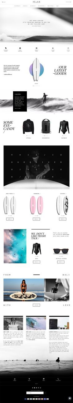 #web design #site design #apparel #editorial site #surfing #surfboards #surfing site #interactive #black and white #grid #flklrsurf #folklore surf #flklr surf #bali