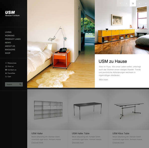 Relaunch USM.com on Behance #design #furniture #webdesign #layout #web