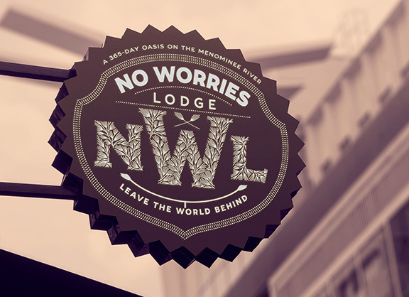 Signs of the Times No Worries Lodge #lettering #branding #design #hospitality #exterior #signage #logo #typography
