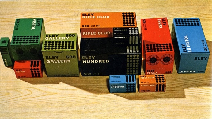 Eley, Imperial Metal Industries (1966) Range of packs for cartridges made by Imperial Metal Industries (Kynoch) Artist: David Mawford / Jo