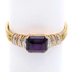 SHILLING bracelet with Amethyst and diamonds,