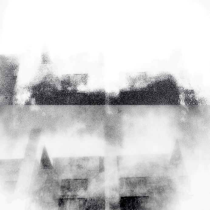 MEGACITY FALLING 01 #white #black #johansson #digital #art #and #daniel