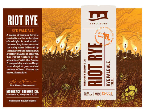 Monocacy Brewing Company Riot Rye Packaging #packaging #beer #label #bottle
