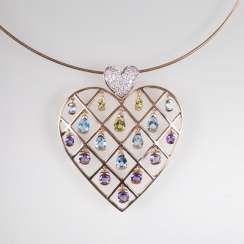 Heart pendant with color-rich gemstone trim at the Ripe
