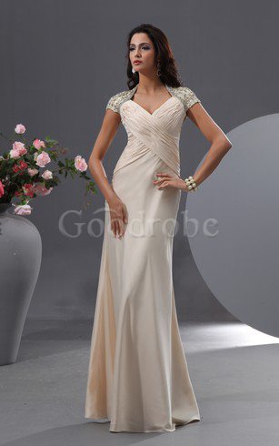 Robe de soirée brillant simple avec fleurs col en reine longueur au ras du sol