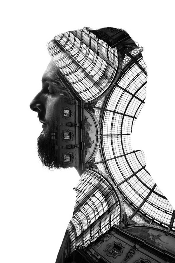 Dreamlike Double Exposure Shots That Blend People And Milan's Buildings - DesignTAXI.com