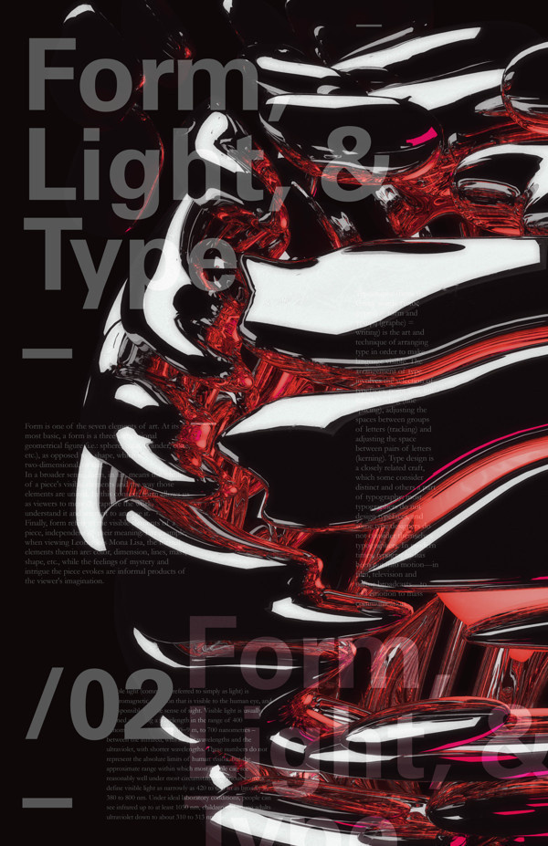 Form, Light, & Type by Christopher Vinca #form #cinema4d #print #design #vray #poster #type #layout #light