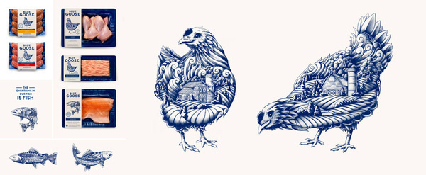 Blue Goose Pure Foods by Sid Lee #goose #food #brand #illustration #blue