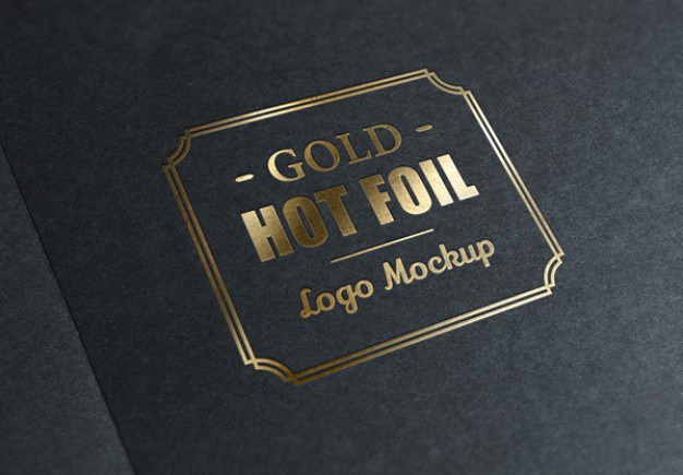 Metallic foil stamp with gold logo Free Psd. See more inspiration related to Logo, Mockup, Gold, Stamp, Psd, Metallic, Horizontal and Foil on Freepik.