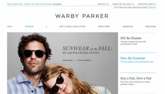 Warby Parker - Web design inspiration from siteInspire #vbcvb