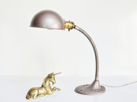 Metallic Goose Neck Lamp #lamp #unicorn #goose #art #deco #neck