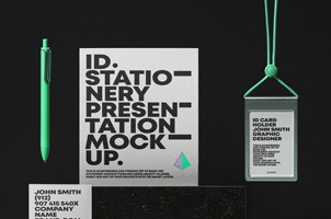 ID card Psd Stationery Mockup