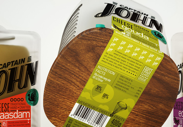 Captain John packaging by Galya Akhmetzyanova & Pavla Chuykina branding #cheese #food