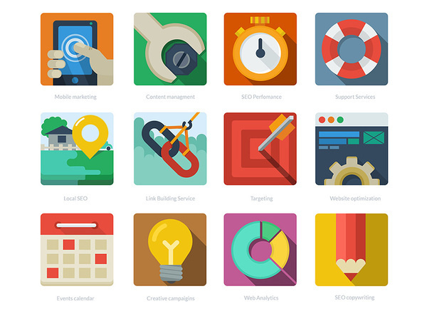 Free Flat SEO icons #illustration #icons