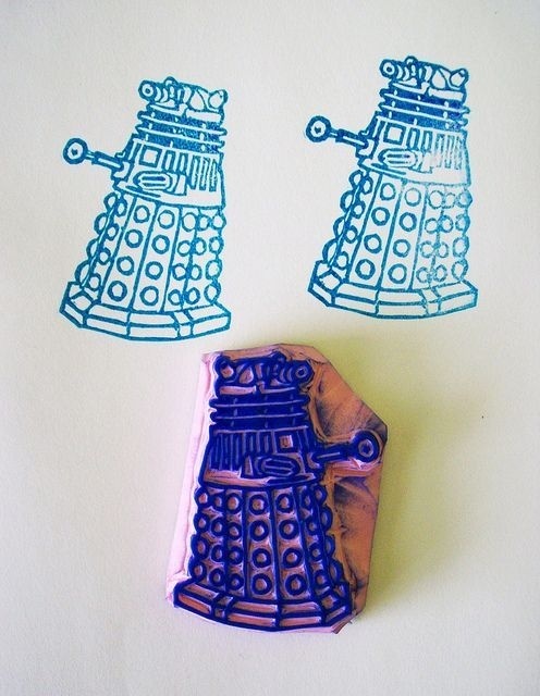 EXTERMINATE! EXTERMINATE! #illustration #stamp #hand #made