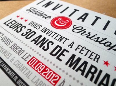 Invitation-30ans #red #typography