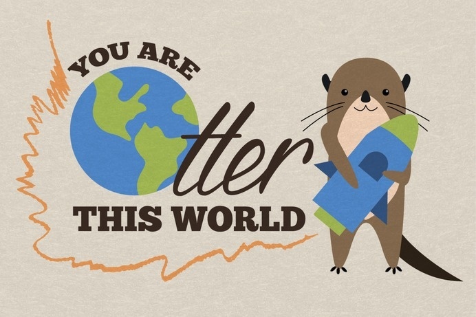 You are otter this world! #otter #world #design #illustration #rocket #animals #cute