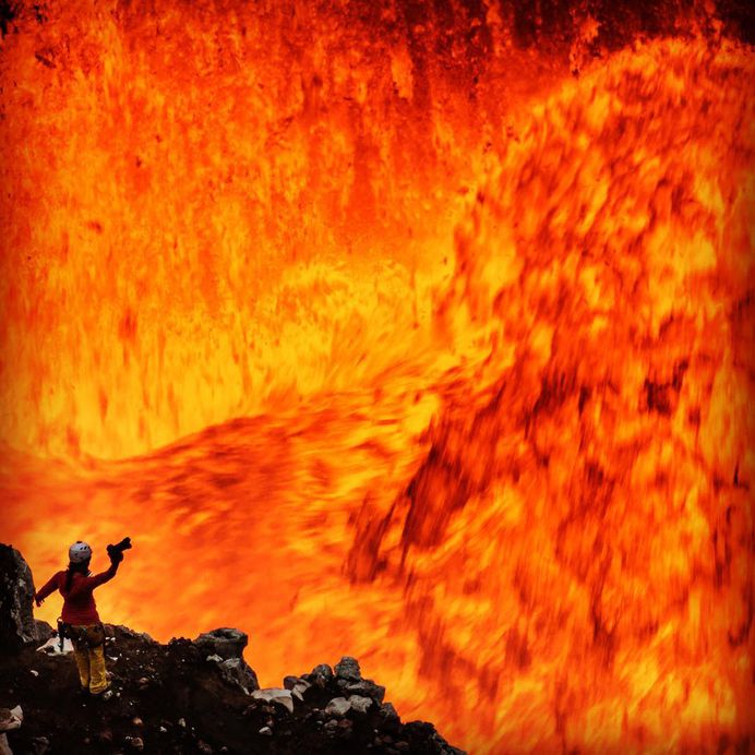 Photographer Ulla Lohmann Lowers Herself Into Active Volcanoes to Take Pictures
