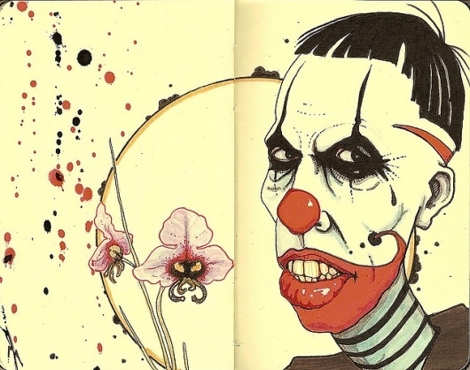 All sizes | clown | Flickr - Photo Sharing! #ink #and #clown #moleskine #pen #inkandclay #drawing #sketch