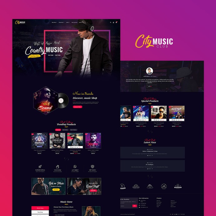 #City #Music - #Instrument & Club - #Prestashop #Responsive #Theme | #TemplateTrip #eCommerce #Website #Design #Template