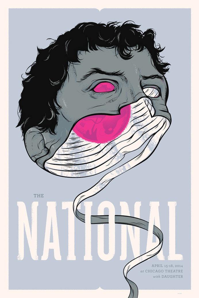 The National Gig Poster Chicago - Delicious Design League #gig #print #head #the #screen #illustration #poster #unravel #national