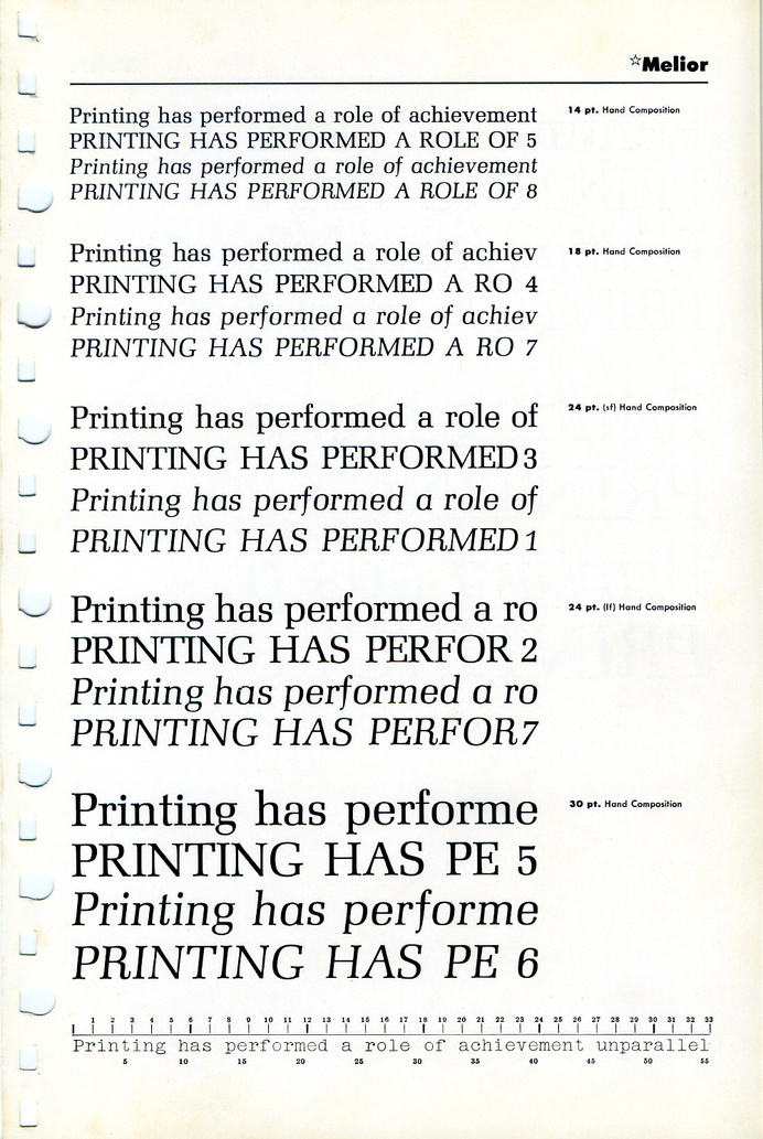 A specimen of the Melior font designed by Hermann Zapf #font #specimen #type #typography