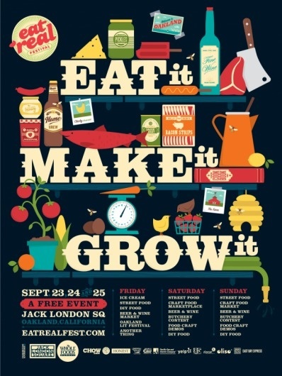 Eat Real Festival 2011 | The Black Harbor #vector #design #food #colorful #typography