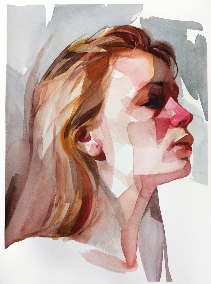 Gestural Brush Strokes and Focused Color Palettes Form Watercolor Portraits by Nick Runge