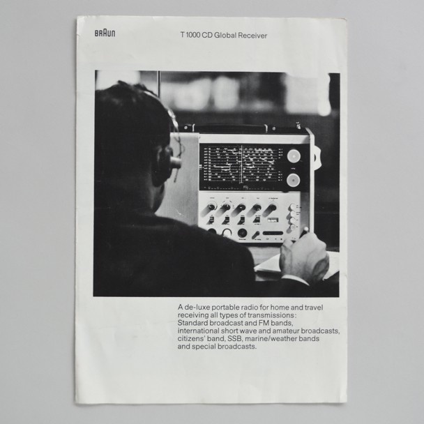 Braun T 1000 CD brochure 1967 via http://www.dasprogramm.org