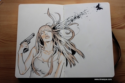 Portfolio by Nina Werner #butterfly #gun #illustration #girl