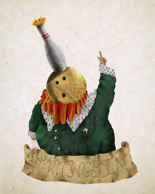The Kingpin on Behance by Alex Felter #crown #kingpin #royalty #texture #bowling #pin #king