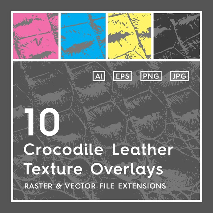 10 Crocodile Leather Vector Texture Overlays #crocodileleather #vectorcrocodile #crocodilevector #vectorleather #vectortextures #textures