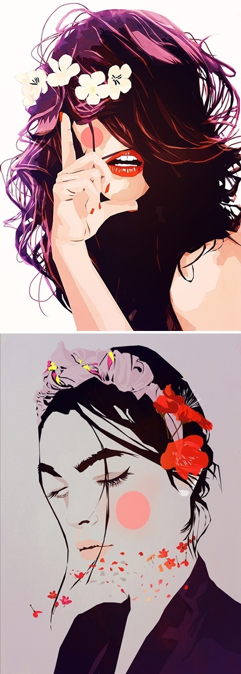 Mamzelle Poppy has illustrated these women portraits.